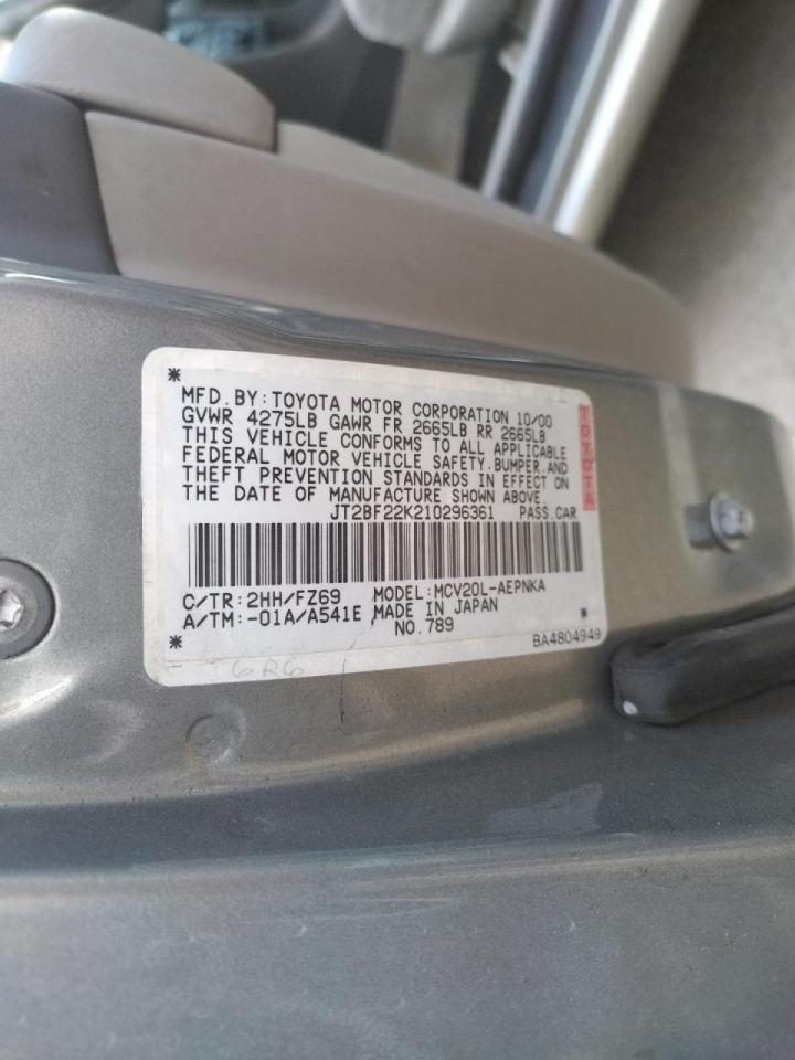 Photo 10 from auction – 2001 TOYOTA CAMRY CE with VIN JT2BF22K210296361
