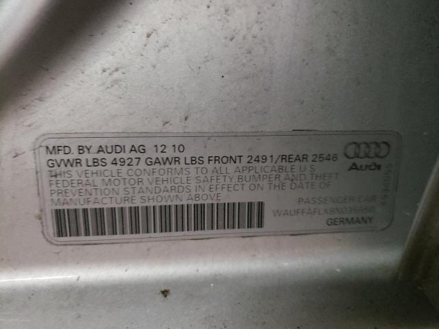 Photo 10 from auction – 2011 AUDI A4 PREMIUM with VIN WAUFFAFLXBN035650
