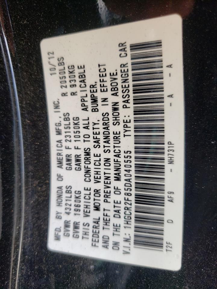 Photo 10 from auction – 2013 HONDA ACCORD EXL with VIN 1HGCR2F85DA040555