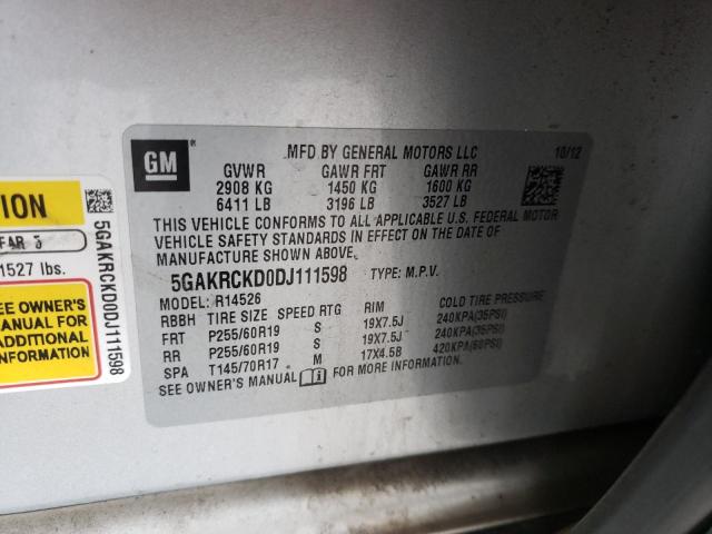 Photo 10 from auction – 2013 BUICK ENCLAVE with VIN 5GAKRCKD0DJ111598