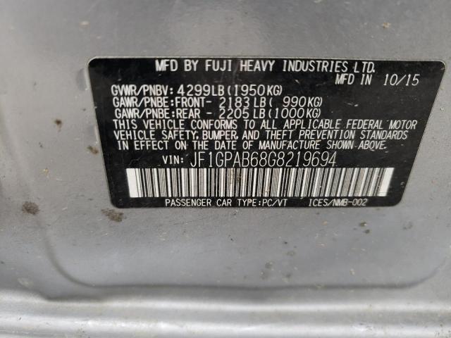 Photo 10 from auction – 2016 SUBARU IMPREZA PR with VIN JF1GPAB68G8219694