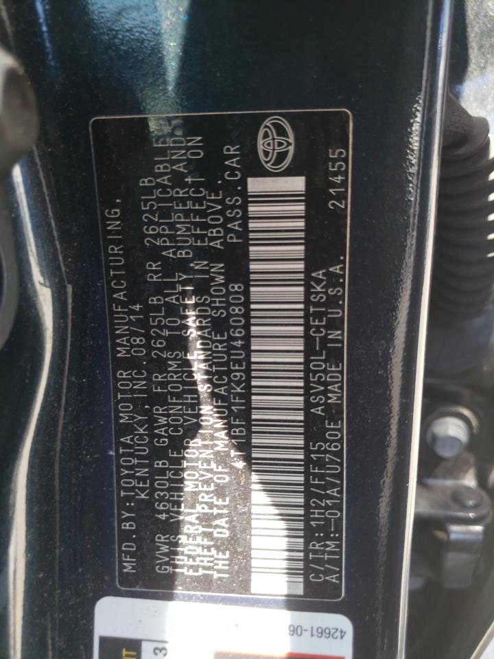 Photo 10 from auction – 2014 TOYOTA CAMRY L with VIN 4T1BF1FK9EU460808