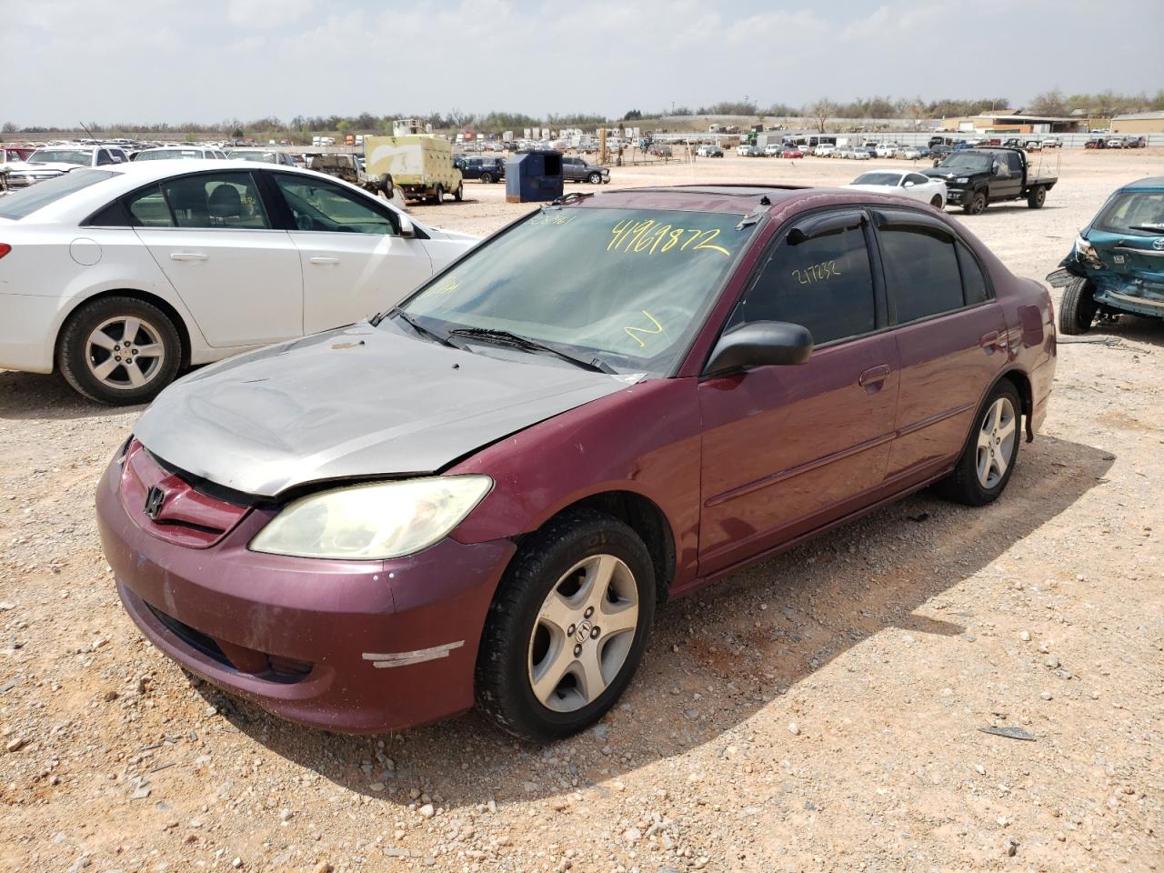 Photo 2 from auction – 2004 HONDA CIVIC EX with VIN 2HGES26834H508961