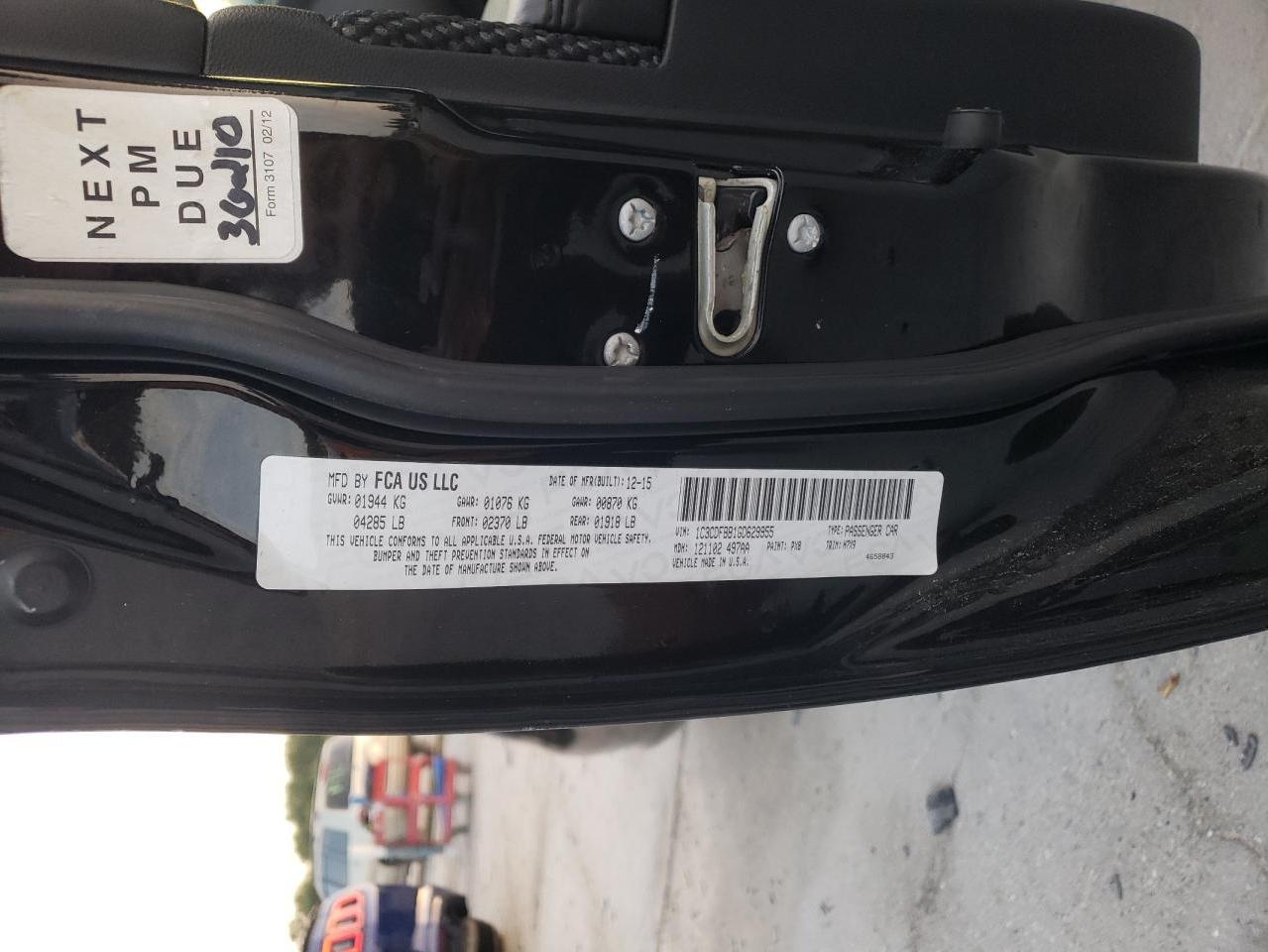 Photo 10 from auction – 2016 DODGE DART SXT with VIN 1C3CDFBB1GD629955