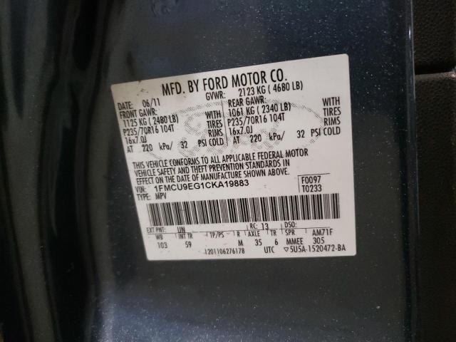 Photo 10 from auction – 2012 FORD ESCAPE LIM with VIN 1FMCU9EG1CKA19883