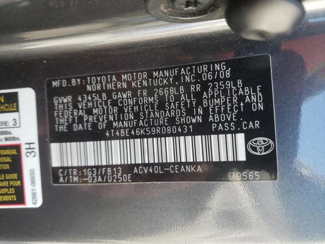 Photo 10 from auction – 2009 TOYOTA CAMRY BASE with VIN 4T4BE46K59R080431