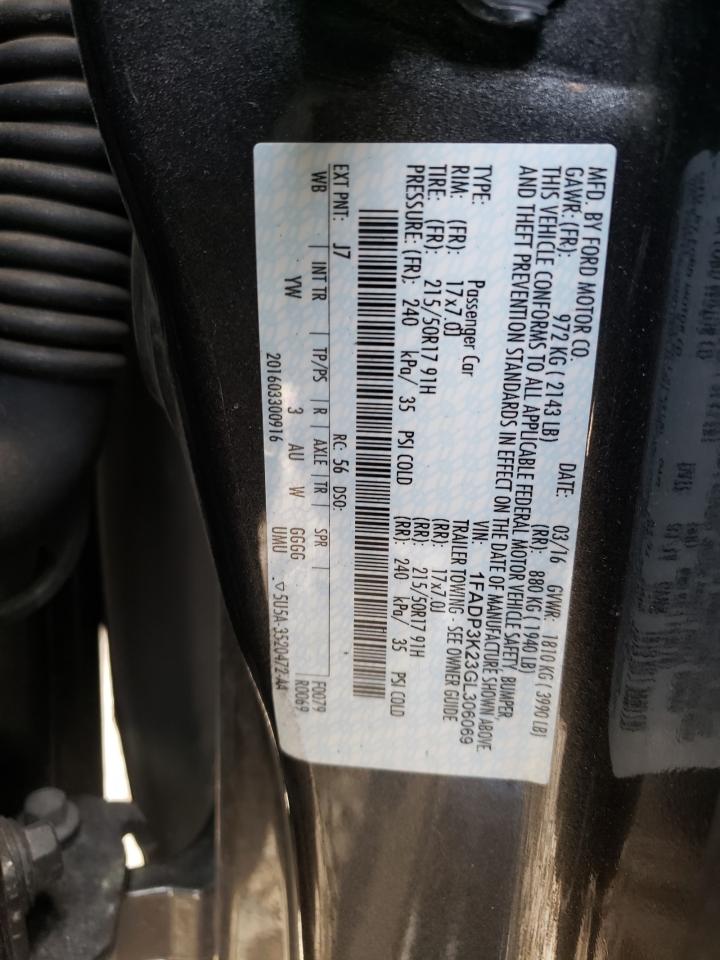 Photo 10 from auction – 2016 FORD FOCUS SE with VIN 1FADP3K23GL306069