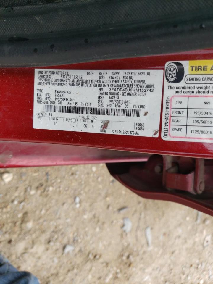 Photo 10 from auction – 2017 FORD FIESTA SE with VIN 3FADP4BJ0HM152742