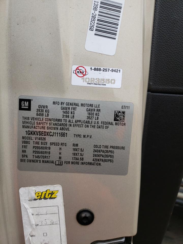 Zdjęcie 10 z aukcji – 2012 GMC ACADIA SLT z VIN 1GKKVSEDXCJ111661