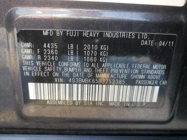 Photo 10 from auction – 2011 SUBARU LEGACY 2.5 with VIN 4S3BMBK65B3252385