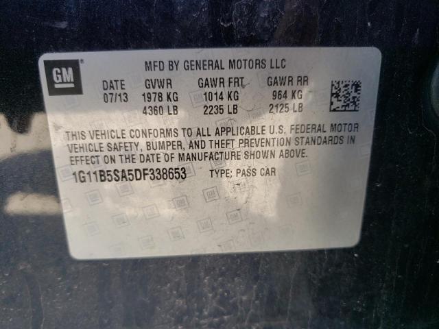 Photo 10 from auction – 2013 CHEVROLET MALIBU LS with VIN 1G11B5SA5DF338653