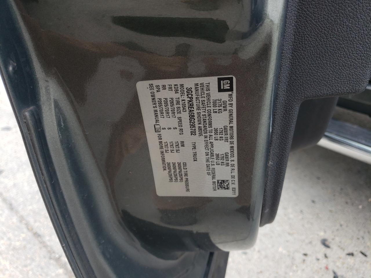 Photo 10 from auction – 2011 CHEVROLET SILVERADO with VIN 3GCPKREA6BG295702