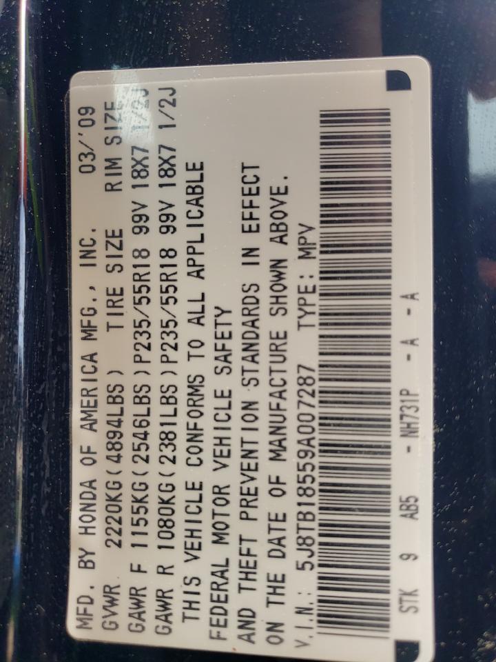 Photo 10 from auction – 2009 ACURA RDX TECHNO with VIN 5J8TB18559A007287