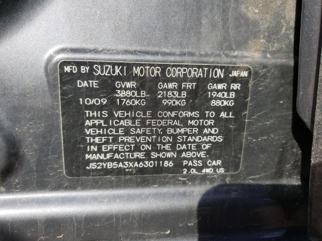 Photo 10 from auction – 2010 SUZUKI SX4 with VIN JS2YB5A3XA6301186