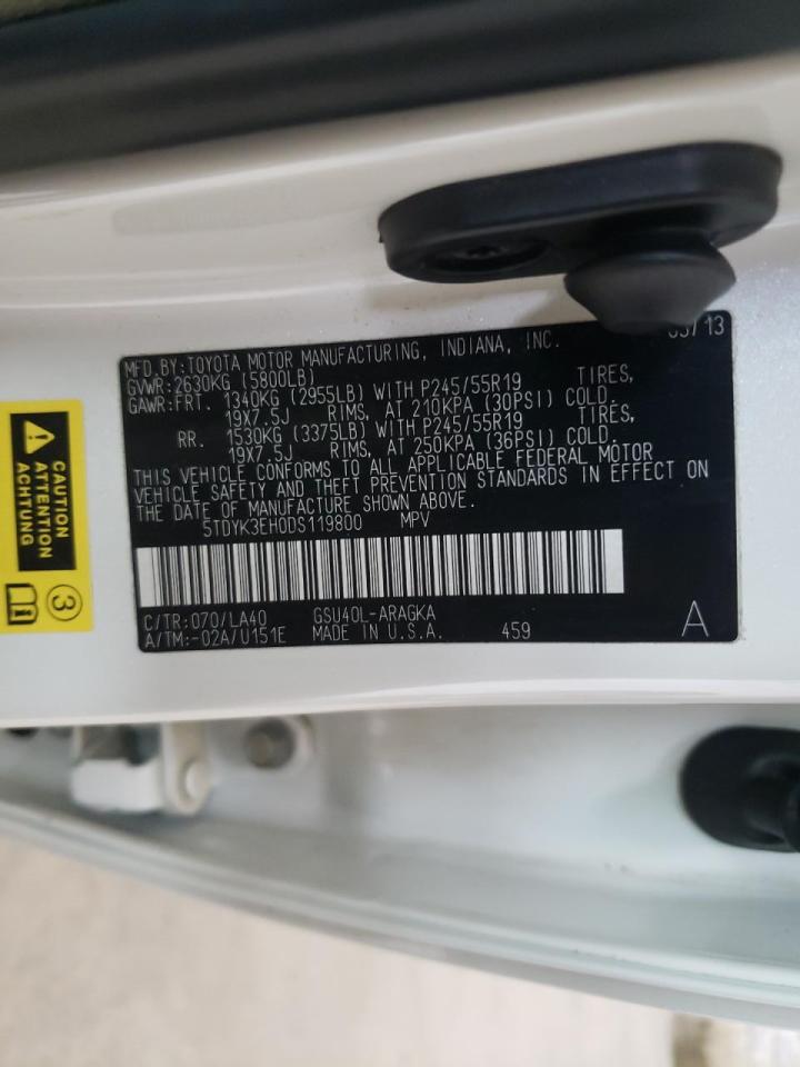 Zdjęcie 10 z aukcji – 2013 TOYOTA HIGHLANDER z VIN 5TDYK3EH0DS119800