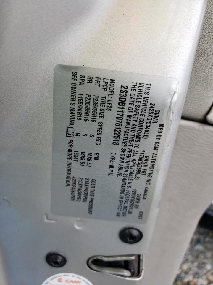 Photo 10 from auction – 2007 SUZUKI XL7 with VIN 2S3DB117076122518