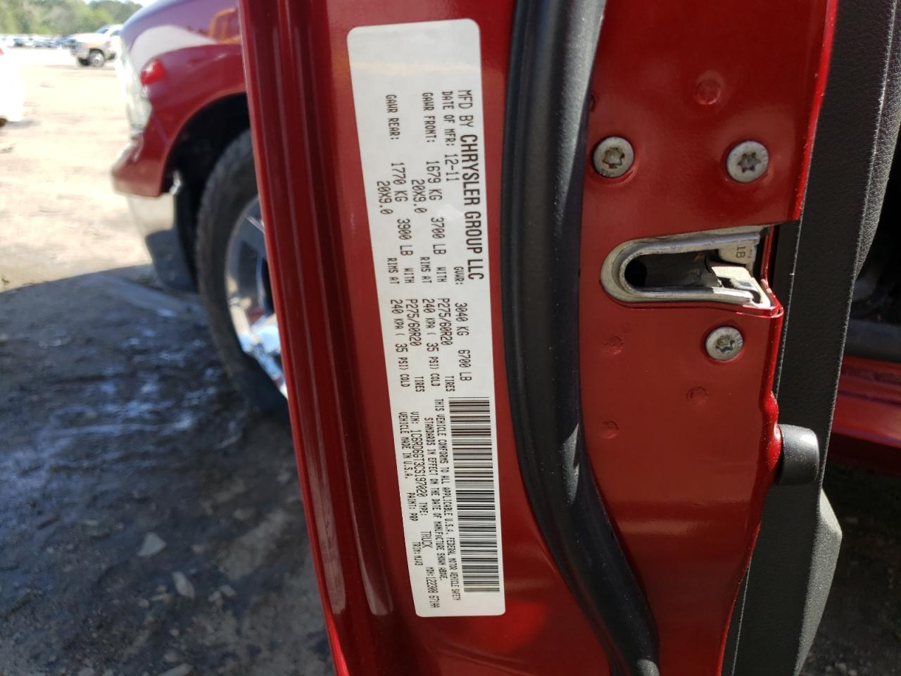 Photo 10 from auction – 2012 DODGE RAM 1500 S with VIN 1C6RD6GT3CS197020