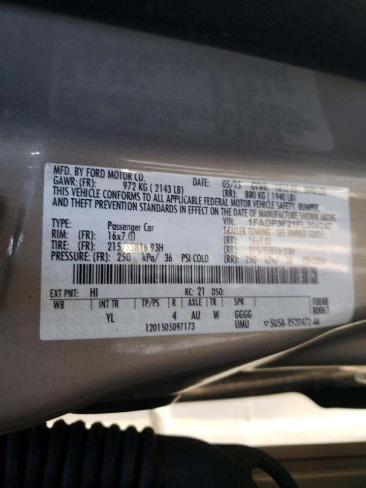 Photo 10 from auction – 2015 FORD FOCUS SE with VIN 1FADP3F21FL304247