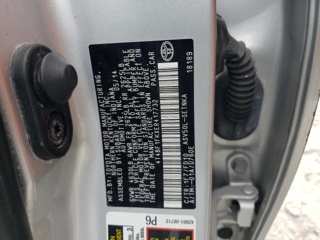 Photo 10 from auction – 2014 TOYOTA CAMRY L with VIN 4T4BF1FKXER417732