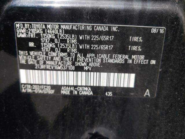 Photo 10 from auction – 2016 TOYOTA RAV4 XLE with VIN 2T3RFREV1GW537108