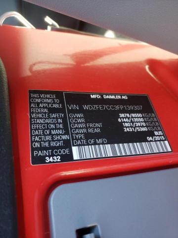 Photo 10 from auction – 2015 MERCEDES-BENZ SPRINTER 2 with VIN WDZFE7CC3FP139307