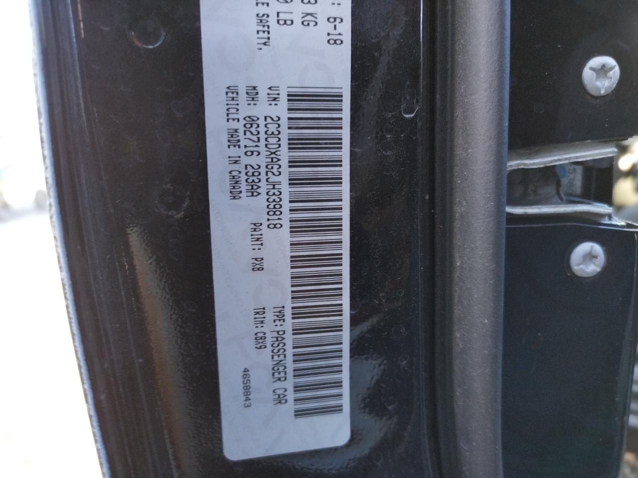 Photo 10 from auction – 2018 DODGE CHARGER PO with VIN 2C3CDXAG2JH339818