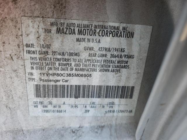 Photo 10 from auction – 2008 MAZDA 6 I with VIN 1YVHP80C385M06905