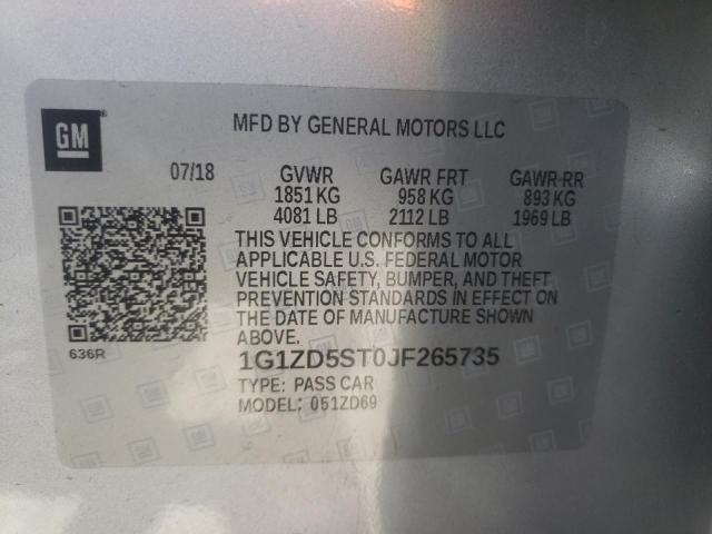 Photo 10 from auction – 2018 CHEVROLET MALIBU LT with VIN 1G1ZD5ST0JF265735