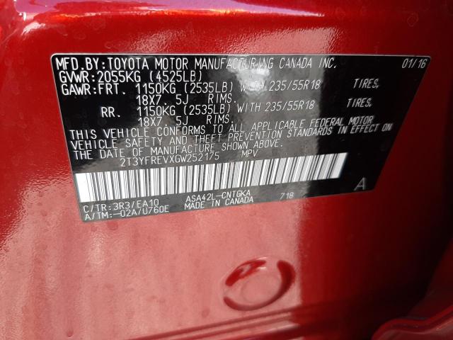 Photo 10 from auction – 2016 TOYOTA RAV4 LIMIT with VIN 2T3YFREVXGW252175