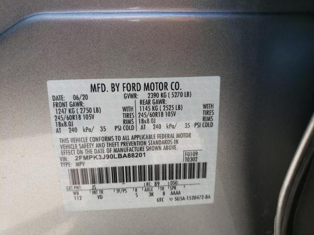 Photo 10 from auction – 2020 FORD EDGE SEL with VIN 2FMPK3J90LBA88201