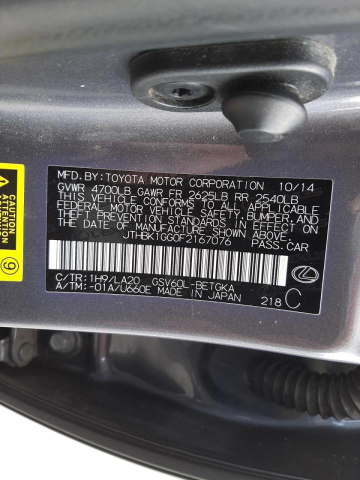 Foto 10 de la subasta – 2015 LEXUS ES 350 con VIN JTHBK1GG0F2167076