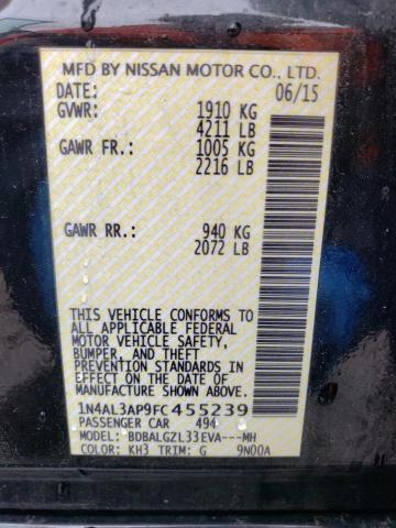 Photo 10 from auction – 2015 NISSAN ALTIMA 2.5 with VIN 1N4AL3AP9FC455239