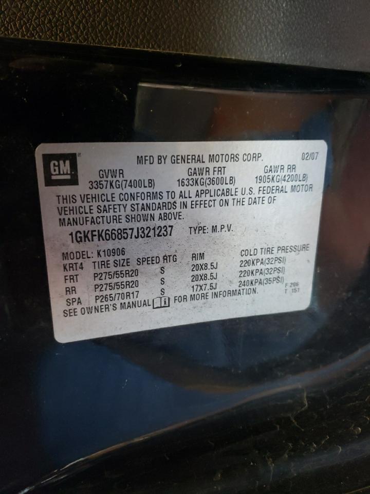 Photo 10 from auction – 2007 GMC YUKON XL D with VIN 1GKFK66857J321237