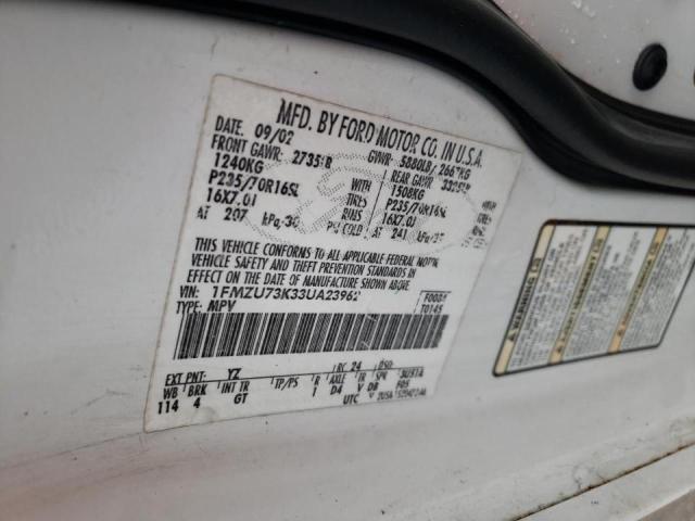 Photo 10 from auction – 2003 FORD EXPLORER X with VIN 1FMZU73K33UA23962