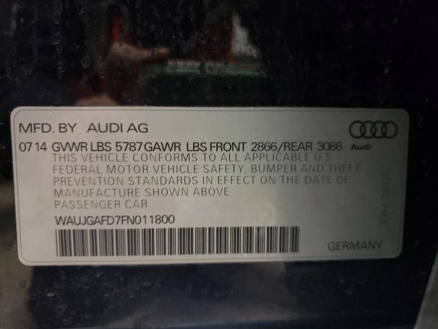 Photo 10 from auction – 2015 AUDI A8 QUATTRO with VIN WAUJGAFD7FN011800