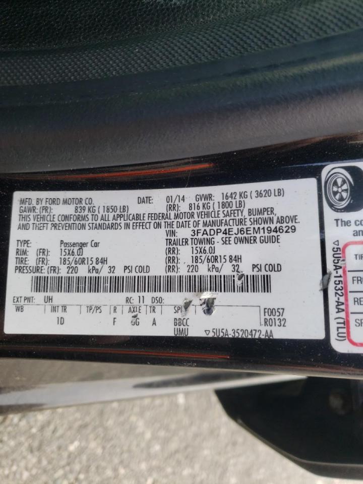 Photo 10 from auction – 2014 FORD FIESTA SE with VIN 3FADP4EJ6EM194629