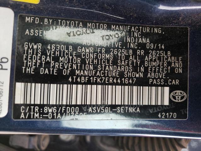 Photo 10 from auction – 2014 TOYOTA CAMRY L with VIN 4T4BF1FK7ER441647