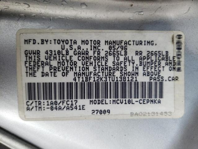 Photo 10 from auction – 1996 TOYOTA CAMRY LE with VIN 4T1BF12K3TU138121
