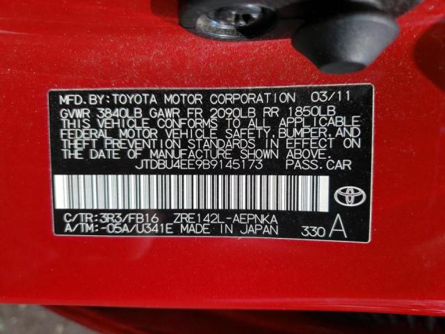 Photo 10 from auction – 2011 TOYOTA COROLLA BA with VIN JTDBU4EE9B9145173