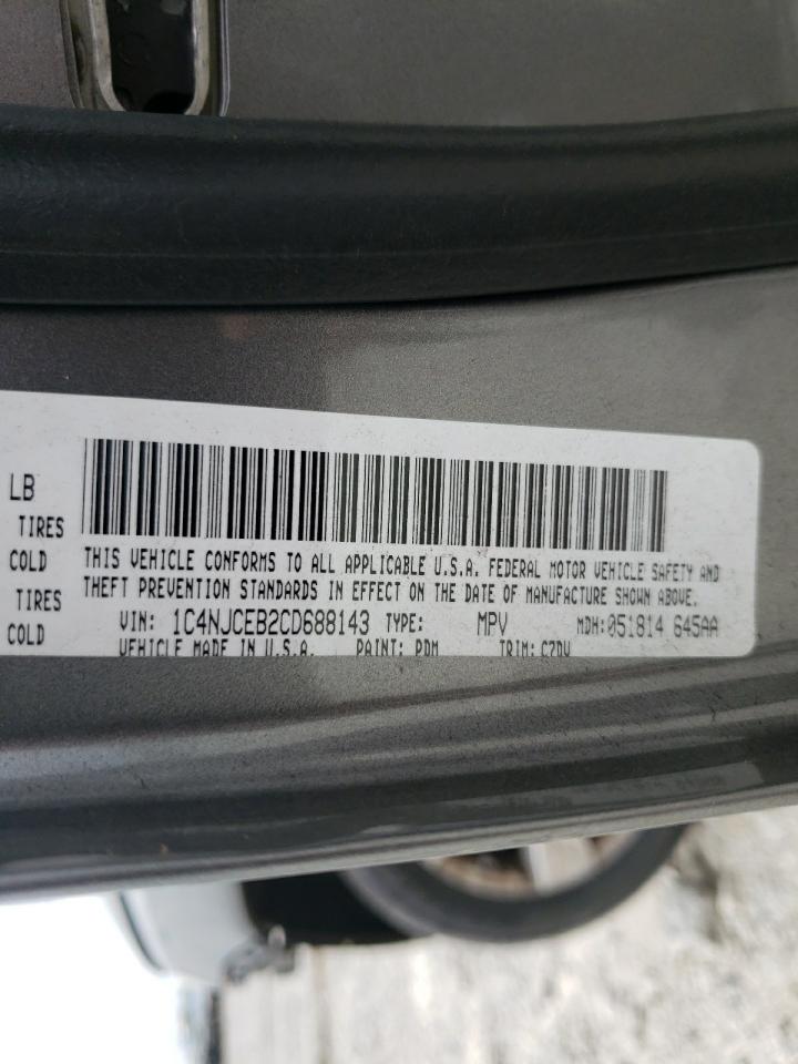 Photo 10 from auction – 2012 JEEP COMPASS LA with VIN 1C4NJCEB2CD688143