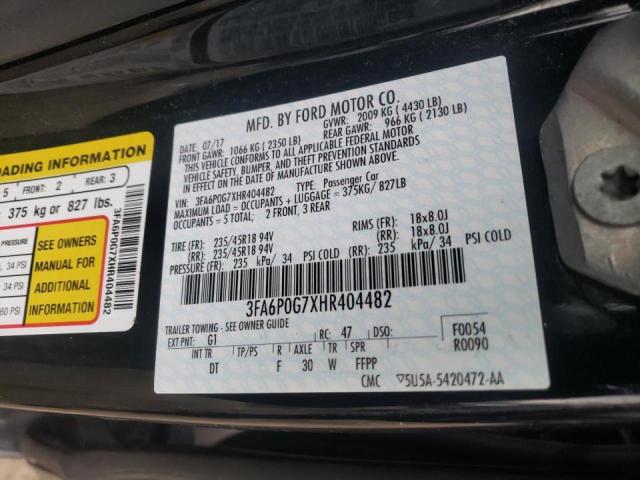Photo 10 from auction – 2017 FORD FUSION S with VIN 3FA6P0G7XHR404482