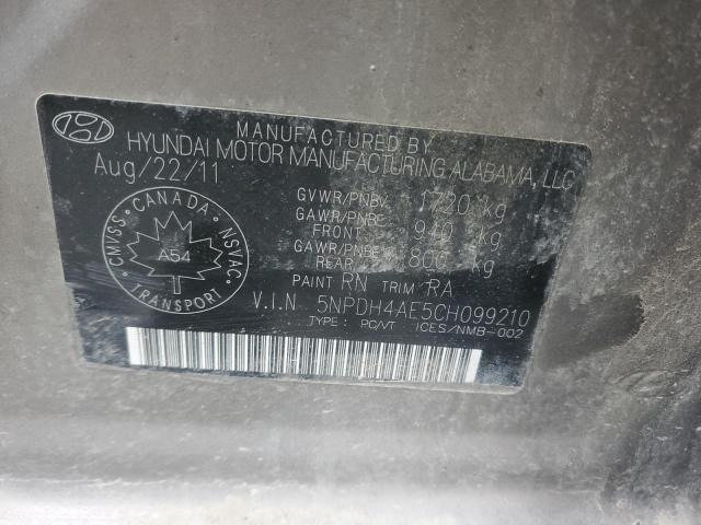 Photo 10 from auction – 2012 HYUNDAI ELANTRA GL with VIN 5NPDH4AE5CH099210