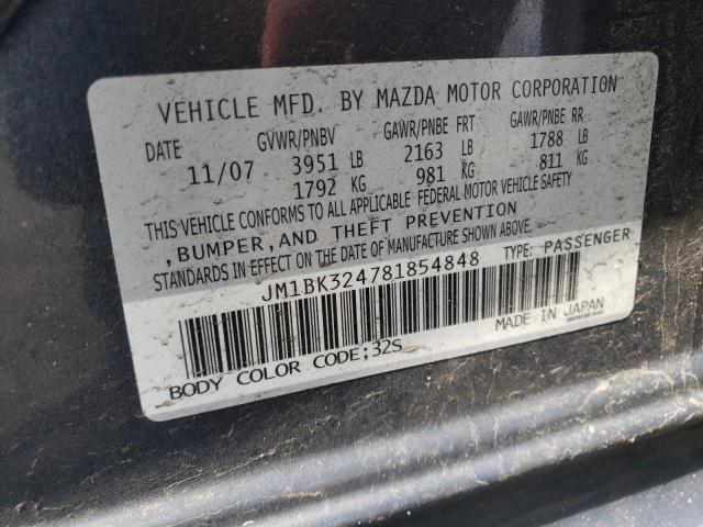 Photo 10 from auction – 2008 MAZDA 3 S with VIN JM1BK324781854848