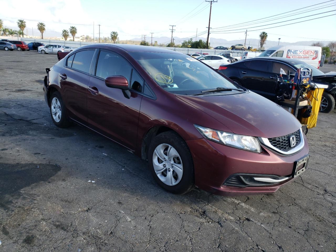 HONDA CIVIC LX 2014 with VIN 19XFB2F56EE204657 - Photo from auction