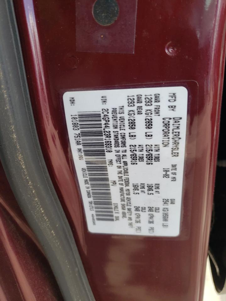 Photo 10 from auction – 2003 CHRYSLER TOWN & COU with VIN 2C4GP44L23R169310