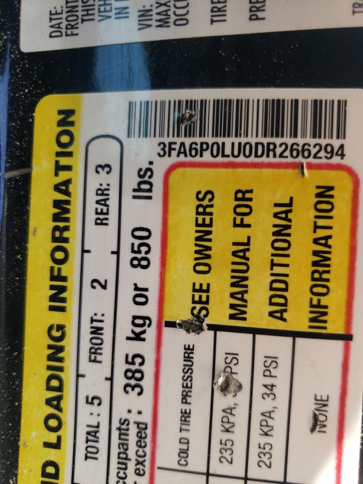 Photo 10 from auction – 2013 FORD FUSION SE with VIN 3FA6P0LU0DR266294