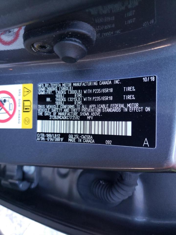Photo 10 from auction – 2019 LEXUS RX 350 BAS with VIN 2T2BZMCA0KC172592