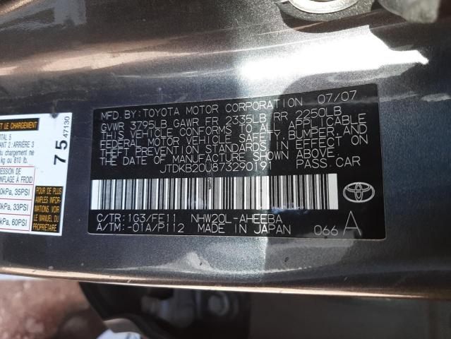 Photo 10 from auction – 2007 TOYOTA PRIUS with VIN JTDKB20U873290191