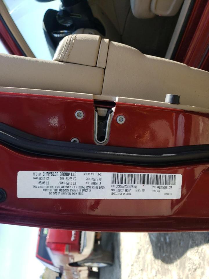 Photo 10 from auction – 2012 CHRYSLER 300 with VIN 2C3CCAAG3CH165941