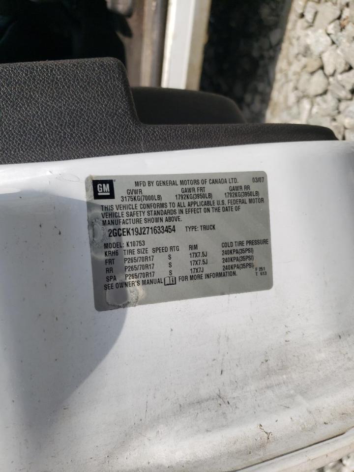 Photo 10 from auction – 2007 CHEVROLET SILVERADO with VIN 2GCEK19J271633454